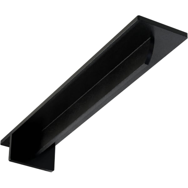 Ekena Millwork Heaton Hidden Support Steel Bracket w/ 12" Support Depth, Powder Coated Black 3"W x 16"D x 2"H BKTM03X16X02HEPBL - main